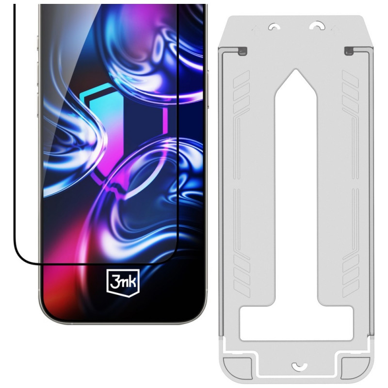 Protector de pantalla de cristal templado 3MK HardGlass Max con aplicador para Samsung Galaxy S26 Ultra, negro