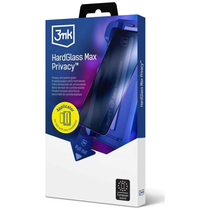 Cristal templado de privacidad 3MK HardGlass Max Privacy con aplicador para Samsung Galaxy S25 Edge, negro