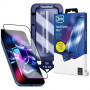Protector de pantalla de cristal templado 3MK HardGlass Max con aplicador para Apple iPhone 13 / 13 Pro / 14 / 16e / 17e, negro