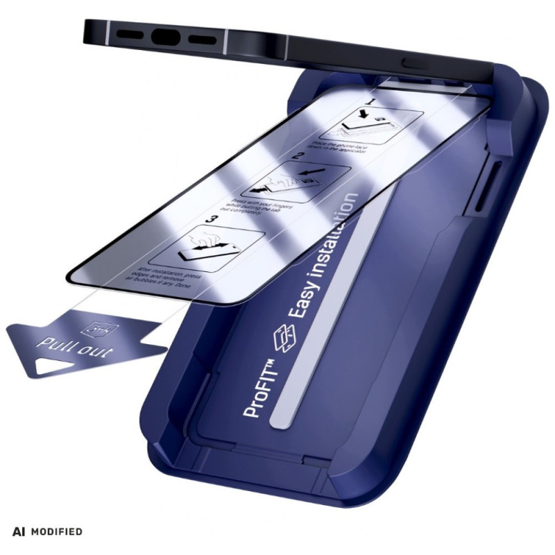 Cristal templado 3MK HardGlass Max con aplicador para Apple iPhone 15 / 16, negro
