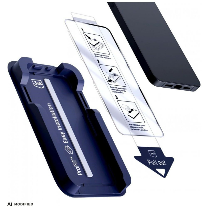 Cristal templado 3MK HardGlass Max con aplicador para Samsung Galaxy S25 Ultra, negro