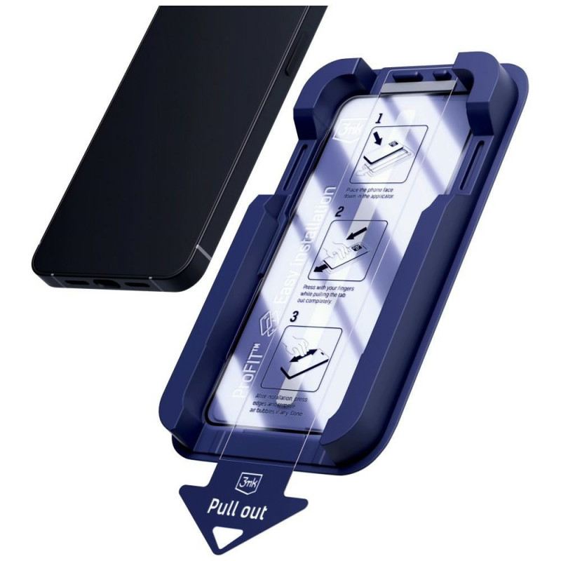 Cristal templado 3MK HardGlass Max con aplicador para Samsung Galaxy S24+ / S25+, negro