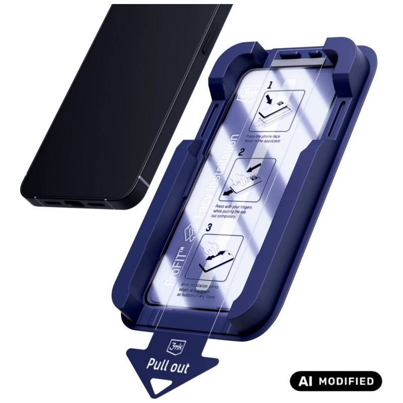 Cristal templado 3MK HardGlass Max para Apple iPhone 15 Pro, negro