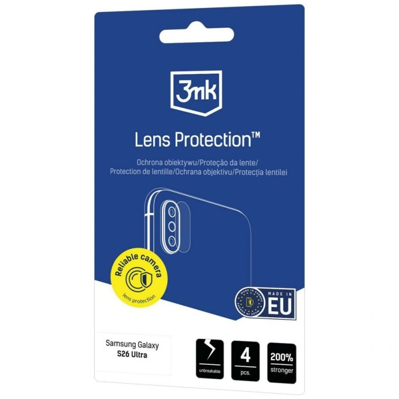 Protector de lente de cámara 3MK Lens Protection para Samsung Galaxy S26 Ultra, pack de 4 (3MK17720)