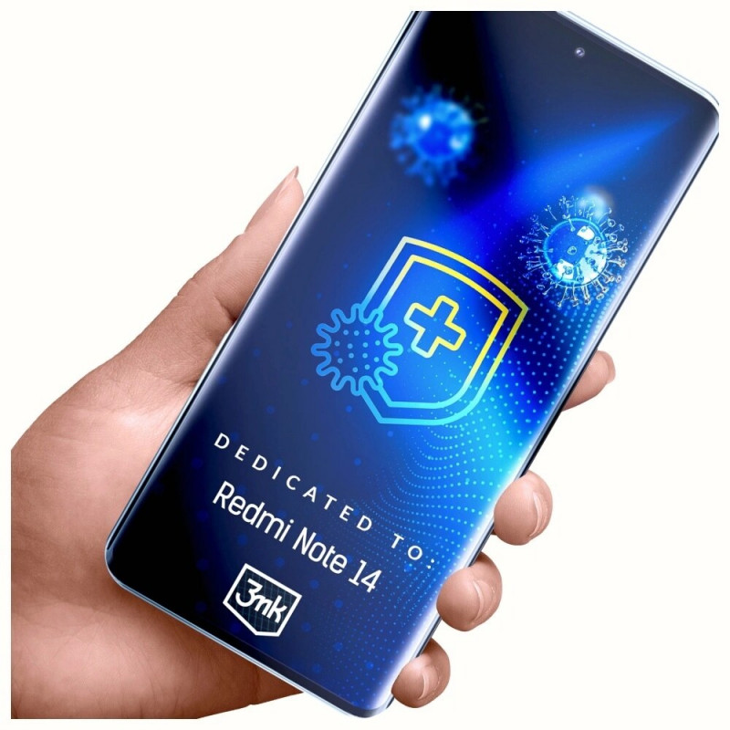 Película protectora antimicrobiana 3MK SilverProtection+ para Xiaomi Redmi Note 14 4G