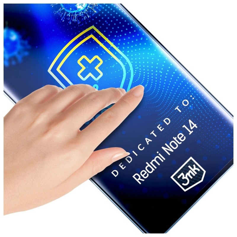 Película protectora antimicrobiana 3MK SilverProtection+ para Xiaomi Redmi Note 14 4G