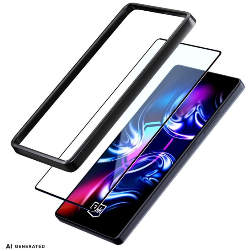 Cristal templado 3MK HardGlass Max con marco de montaje para Samsung Galaxy A35 / A55 5G