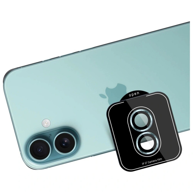 Protector de lente de cámara de cristal templado 3MK Lens Protection Pro para Apple iPhone 17, verde