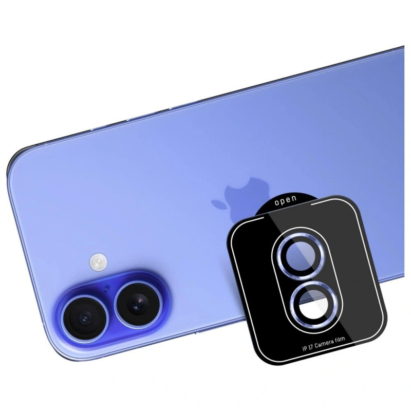 Protector de lente de cámara de cristal templado 3MK Lens Protection Pro para Apple iPhone 17, azul