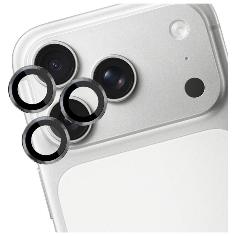 Protector de cristal templado para lente de cámara 3MK Lens Protection Pro para Apple iPhone 17 Pro / 17 Pro Max, gris