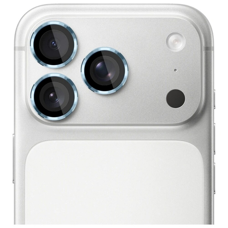 Protector de cristal templado para lente de cámara 3MK Lens Protection Pro para Apple iPhone 17 Pro / 17 Pro Max, azul claro