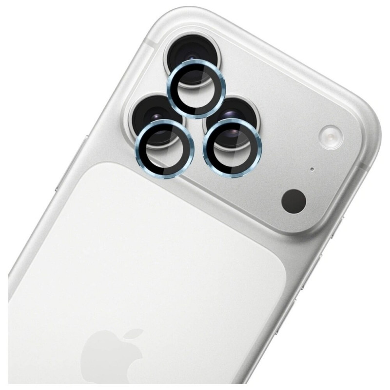 Protector de cristal templado para lente de cámara 3MK Lens Protection Pro para Apple iPhone 17 Pro / 17 Pro Max, azul claro