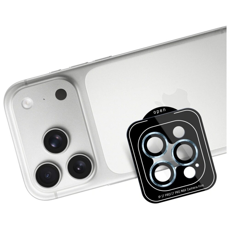Protector de cristal templado para lente de cámara 3MK Lens Protection Pro para Apple iPhone 17 Pro / 17 Pro Max, azul claro