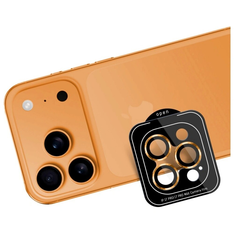 Cristal templado para lente de cámara 3MK Lens Protection Pro para Apple iPhone 17 Pro / 17 Pro Max, naranja