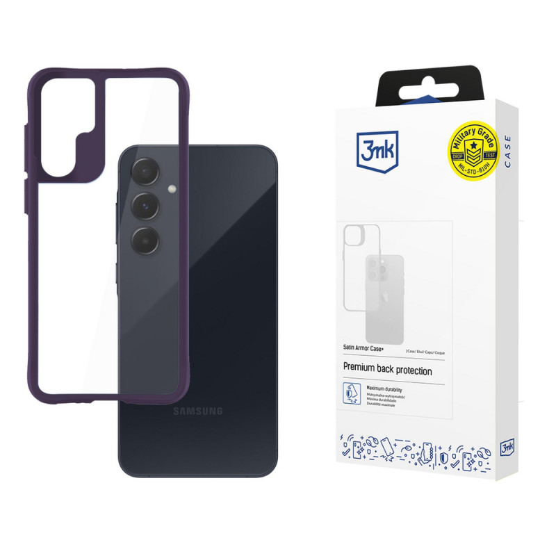 Funda 3MK Satin Armor Case+ para Samsung Galaxy A55 5G, morada