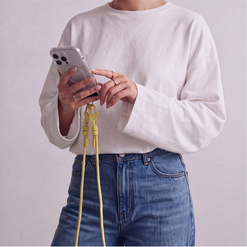 Correa de hombro para teléfono Tech-Protect C5SD Rope, 80 cm, amarillo canario