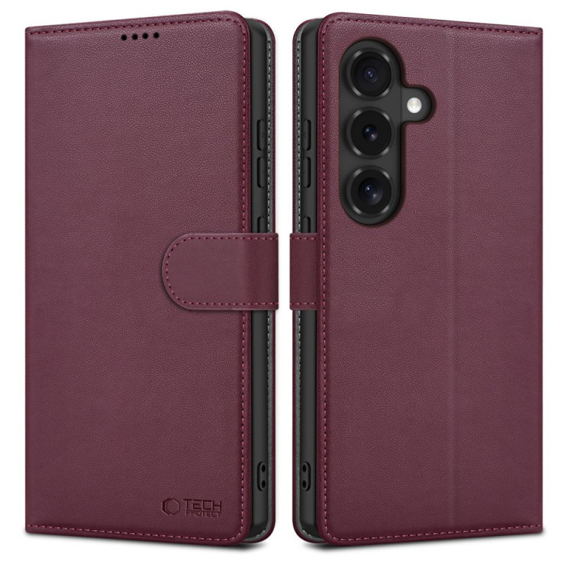 Funda cartera Tech-Protect para Samsung Galaxy S26 FE granate