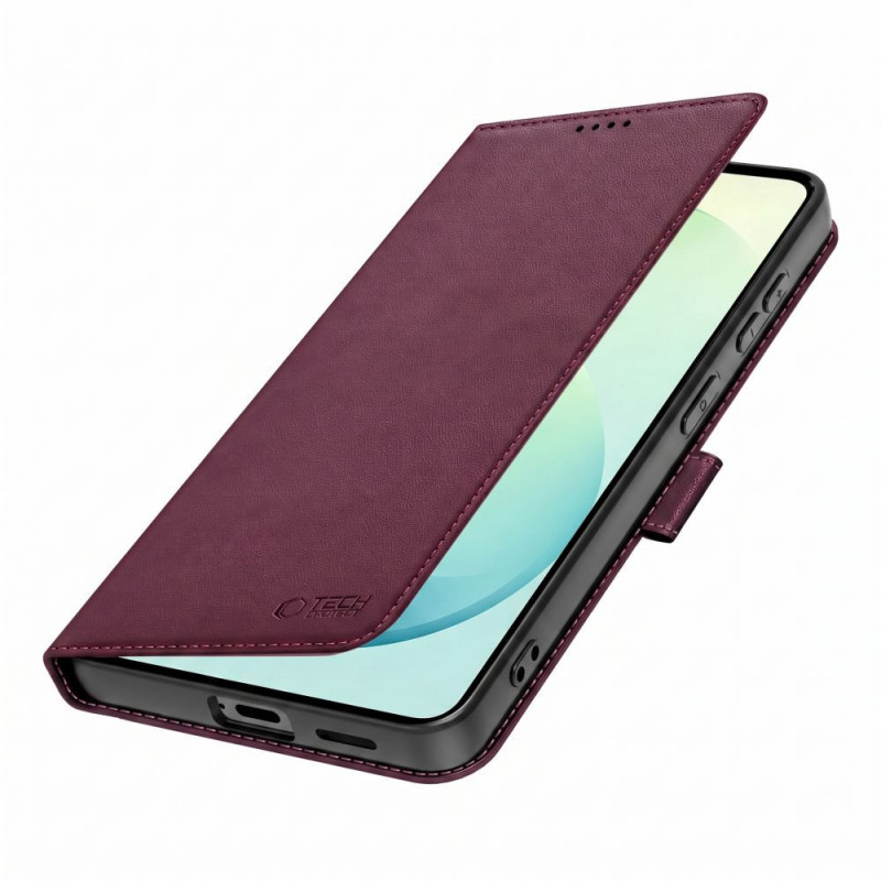 Funda cartera Tech-Protect para Samsung Galaxy S26 FE granate