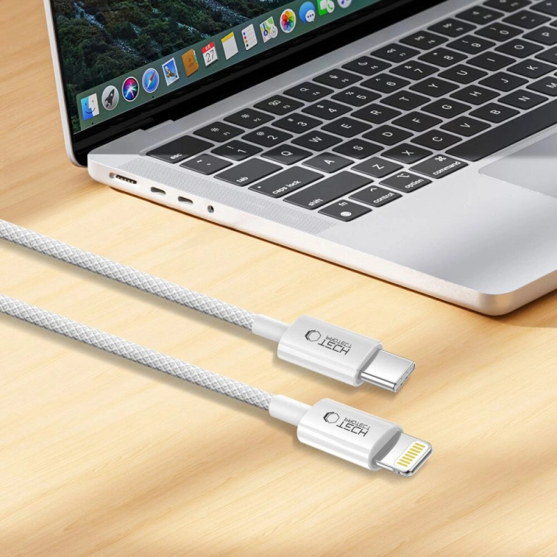 Cable Tech-Protect Ultraboost Lite USB-C / Lightning PD27W/3A 200 cm, gris claro