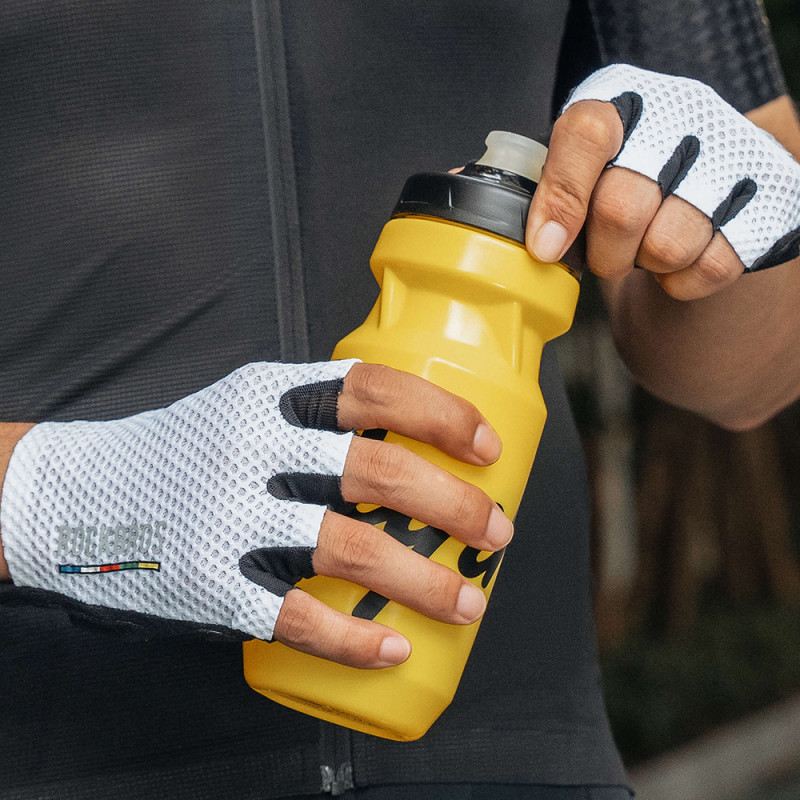 Guantes de ciclismo cortos amortiguadores Rockbros TLS004 ROAD TO SKY S, blancos