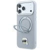 Funda Karl Lagerfeld with Ring Stand 360 Karl Head Pin MagSafe para Apple iPhone 18 Pro Max / 17 Pro Max, gris (KF003236)