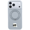 Funda Karl Lagerfeld with Ring Stand 360 Karl Head Pin MagSafe para Apple iPhone 18 Pro Max / 17 Pro Max, gris (KF003236)