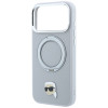 Funda Karl Lagerfeld with Ring Stand 360 Karl Head Pin MagSafe para Apple iPhone 18 Pro Max / 17 Pro Max, gris (KF003236)