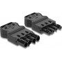 Delock 64381 conector de instalación compatible con GST18, de 4 polos, terminal de tornillo, negro (1 juego)