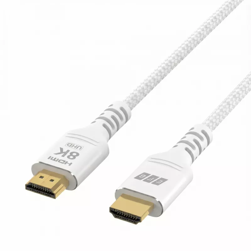EFB Elektronik HDMI-21-00010 Cable HDMI Ultra High Speed, 8K60Hz, 48 Gbit/s, 1 m, blanco, compatible con HDMI 2.1/2.0