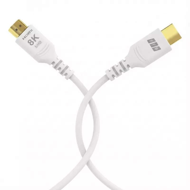EFB Elektronik HDMI-21-00009 cable HDMI Ultra High Speed, 8K60Hz, 48 Gbit/s, 0.5 m, blanco, compatible con HDMI 2.1/2.0