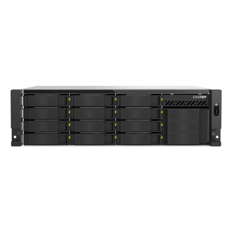 QNAP TS-h1655XeU-RP-8G NAS en rack de 16 bahías de poca profundidad, 8 GB RAM, 2x 10GbE, fuente de alimentación redundante