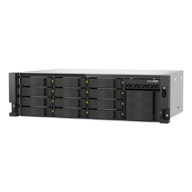 QNAP TS-h1655XeU-RP-8G NAS en rack de 16 bahías de poca profundidad, 8 GB RAM, 2x 10GbE, fuente de alimentación redundante