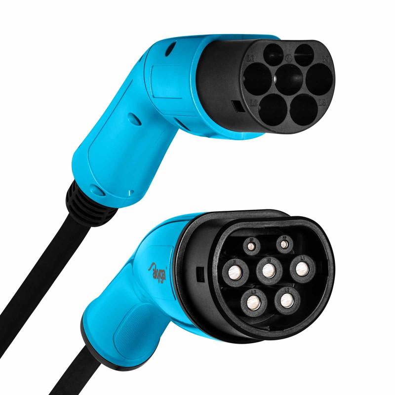 Akyga AK-EC-16 cable de carga para coche eléctrico Type 2 / Type 2, trifásico 32 A 22 kW, 6 m