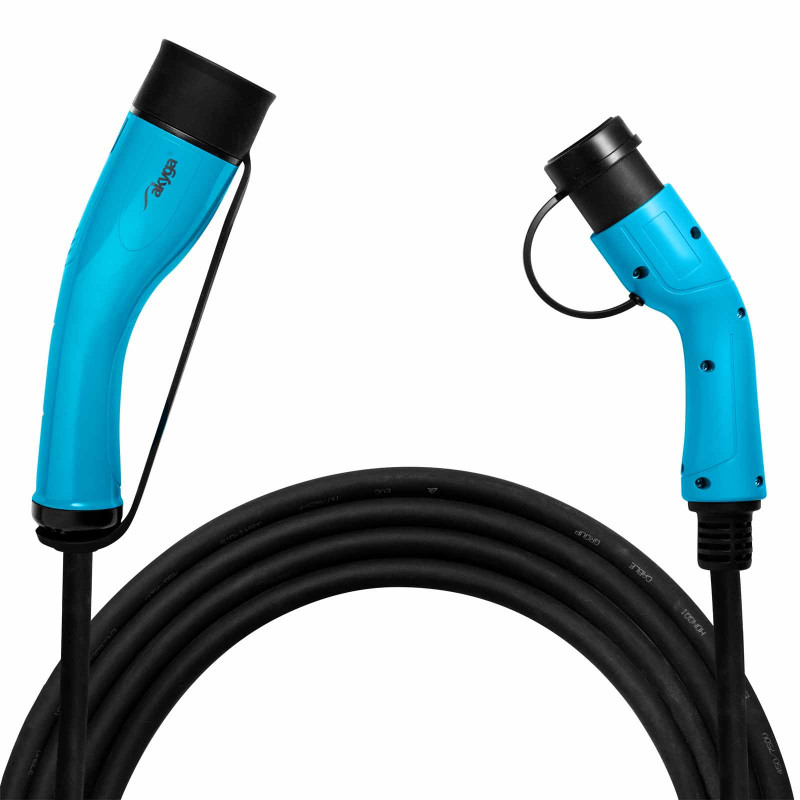 Akyga AK-EC-16 cable de carga para coche eléctrico Type 2 / Type 2, trifásico 32 A 22 kW, 6 m