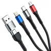 3MK Hyper Cable N-SERIES 6in1 USB-C / USB-A a USB-C / MicroUSB / Lightning, cable QC 3.0, 18 W (9 V / 2 A), 1.2 m, negro