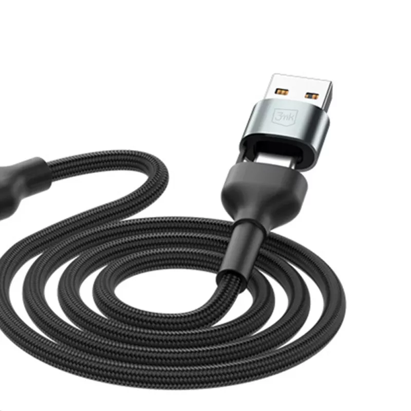 3MK Hyper Cable N-SERIES 6in1 USB-C / USB-A a USB-C / MicroUSB / Lightning, cable QC 3.0, 18 W (9 V / 2 A), 1.2 m, negro