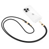 Tech-Protect C2S correa bandolera de cuerda para móvil, Negro/dorado