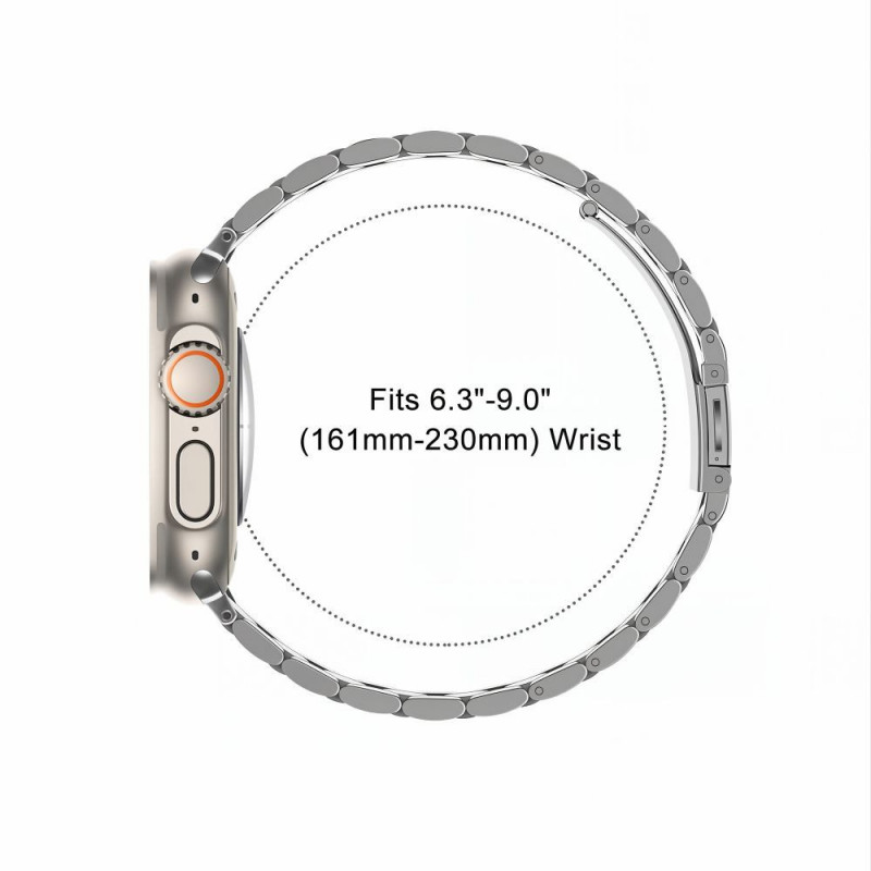 Tech-Protect Stainless correa de acero inoxidable para Apple Watch 8 / 9 / 10 / 11 / 12 / SE / Ultra (44 / 45 / 46 / 49 mm), plata