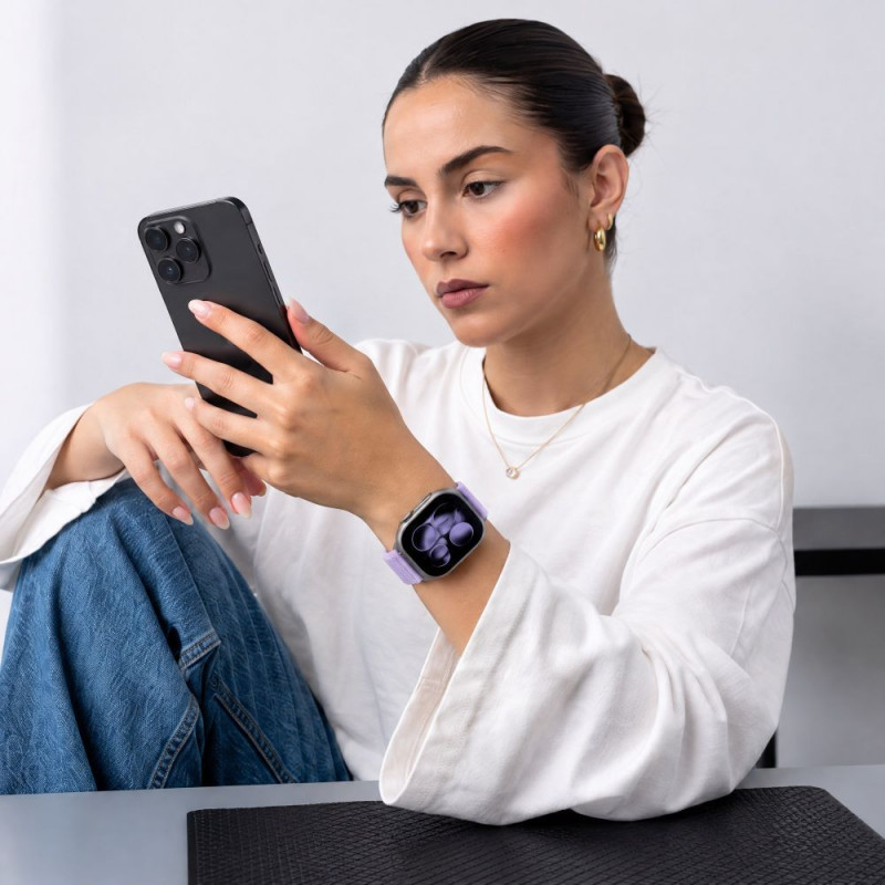 Tech-Protect NylonLoop correa para Apple Watch 8 / 9 / 10 / 11 / 12 / SE (40 / 41 / 42 mm), morado