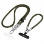 Tech-Protect C10S Rope Crossbody & Wrist set de correa bandolera y de muñeca para móvil, verde oliva/titanio