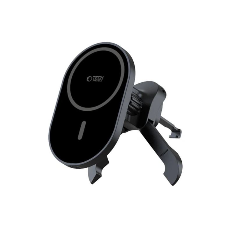 Tech-Protect MM15W-V6 soporte magnético MagSafe estable para rejilla de ventilación del coche con cargador inalámbrico de 15W, negro