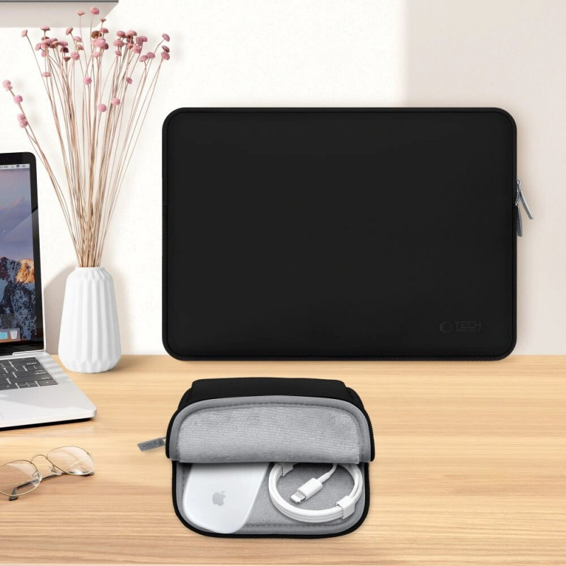 Tech-Protect NeoSlim THP3383 funda para portátil de 13-14 pulgadas con bolsa para accesorios, negra