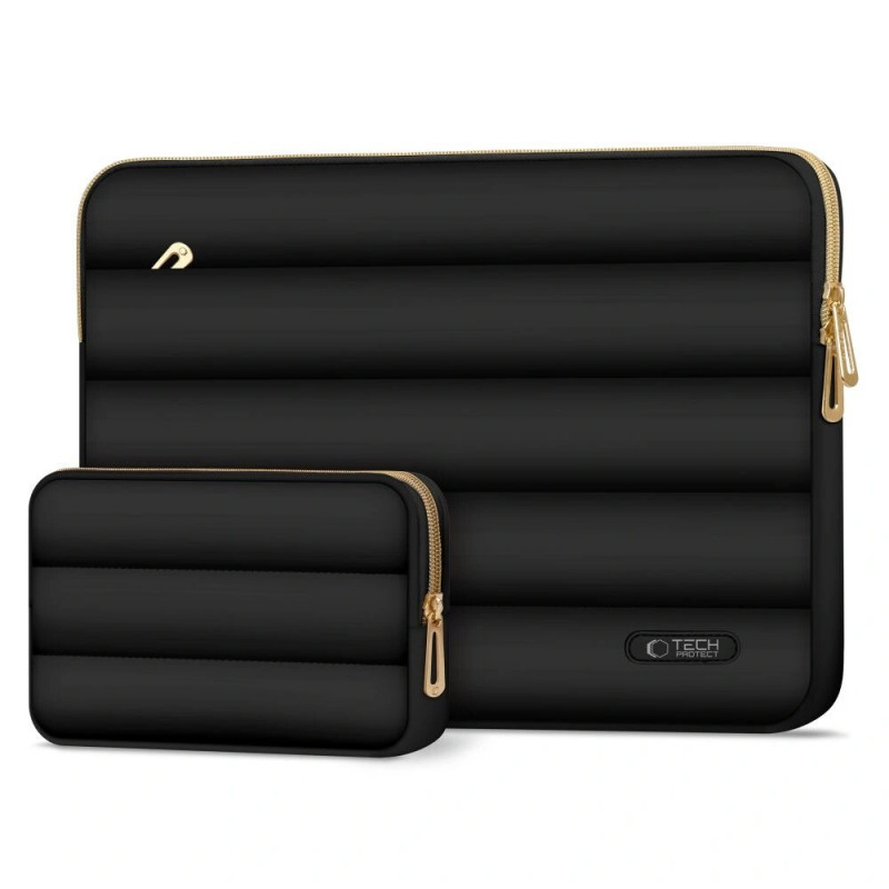 Tech-Protect Puffy THP3474 funda para portátil de 13-14 pulgadas con bolsa para accesorios, negra