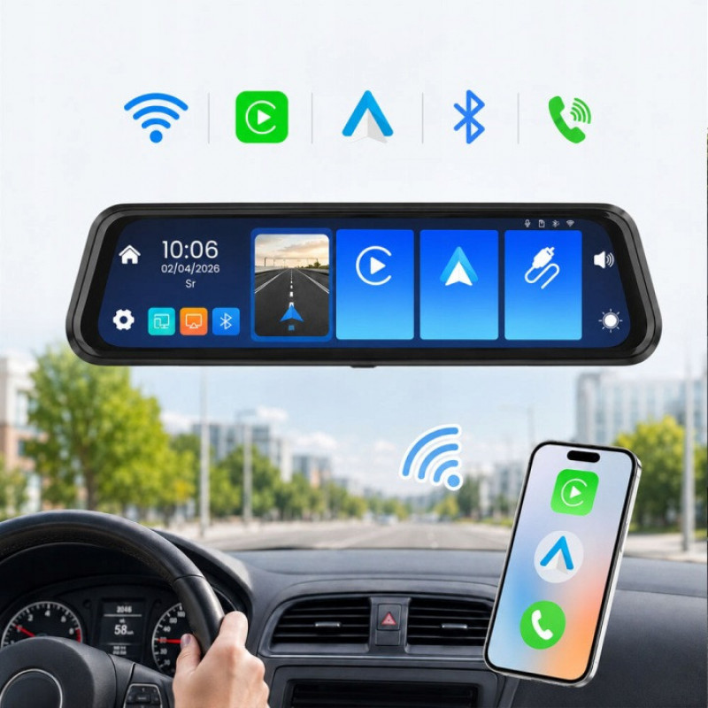 ORLLO Autoplay PRO 4K cámara de coche delantera y trasera, GPS, Wi-Fi