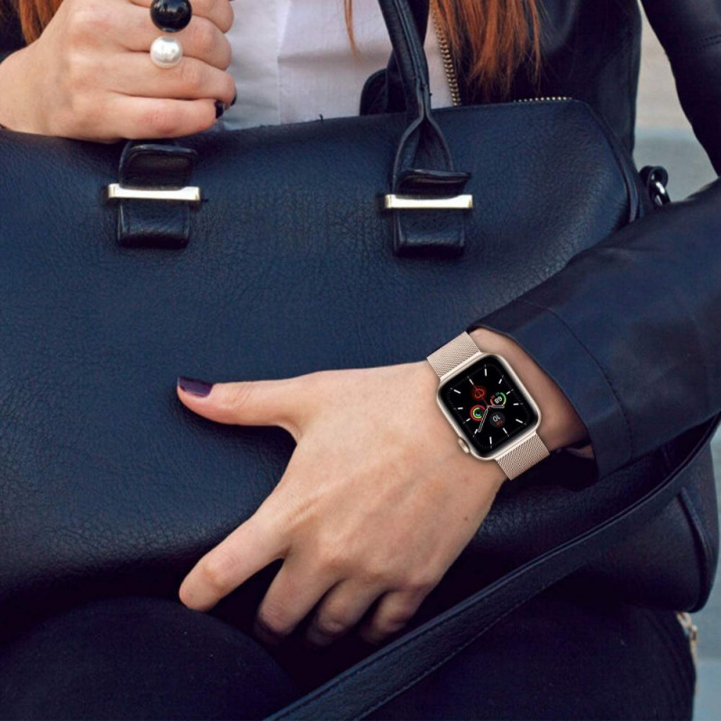 Tech-Protect MilaneseBand Apple Watch 4/5/6/7/SE 44/45 mm pulsera de acero inoxidable, plateada