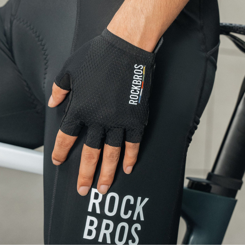 Rockbros TLS004 ROAD TO SKY guantes de ciclismo cortos amortiguadores L, negros