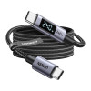 Ugreen L530 cable USB-C a USB-C, PD 240 W, 480 Mbps, con pantalla, 2 m, negro