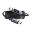 Ugreen L530 cable USB-C a USB-C, PD 240 W, 480 Mbps, con pantalla, 2 m, negro