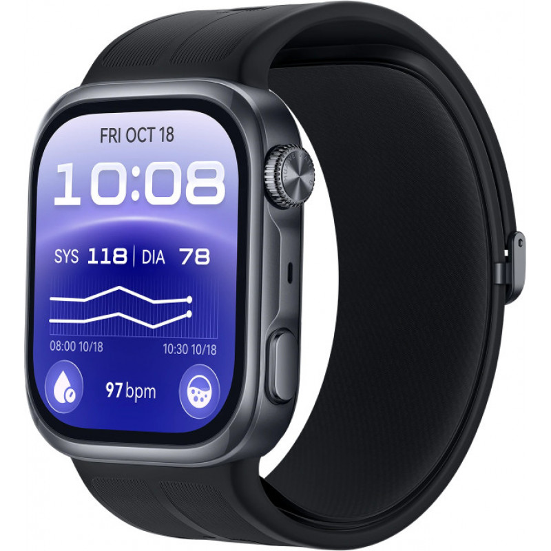 Huawei Watch D3 Riva-B10 smartwatch 46 mm, caja de aluminio, correa de goma, negro (55020KBU)