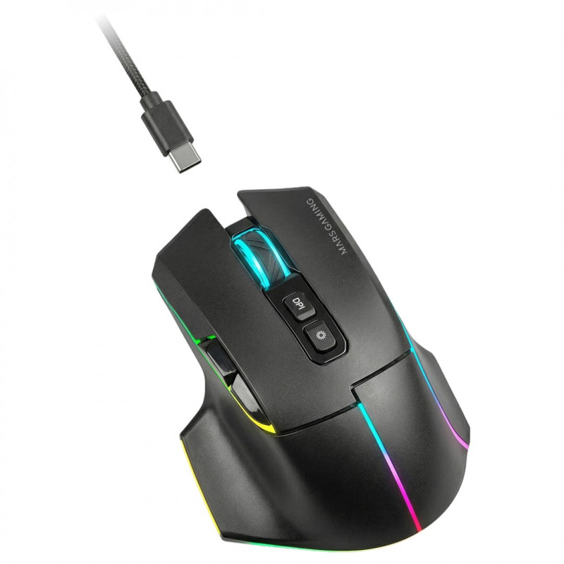 Tacens Mars Gaming MMW-VECTOR Ratón gaming inalámbrico, 12000 DPI, Bluetooth 5.4, 2.4 GHz